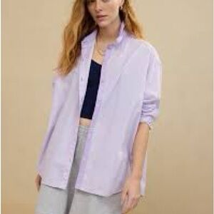 Aerie Striped Button Down Shirt Oversized Fit